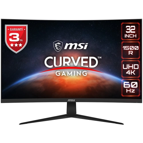 MSI 31.5 G321CU 3840x2160 (UHD) 16:9 CURVE 1500R VA 144HZ 1MS FREESYNC PREMIUM GAMING MONITOR