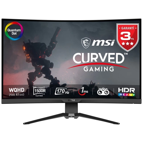 MSI 31.5 MAG 325CQRF QD 2560x1440 (WQHD) 16:9 CURVE 1000R RAPID VA 170HZ 1MS ADAPTIVE-SYNC GAMING MONITOR