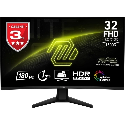 MSI 31.5 MAG 32C6 1920x1080 (FHD) 16:9 CURVE 1500R VA 180HZ 1MS ADAPTIVE-SYNC GAMING MONITOR