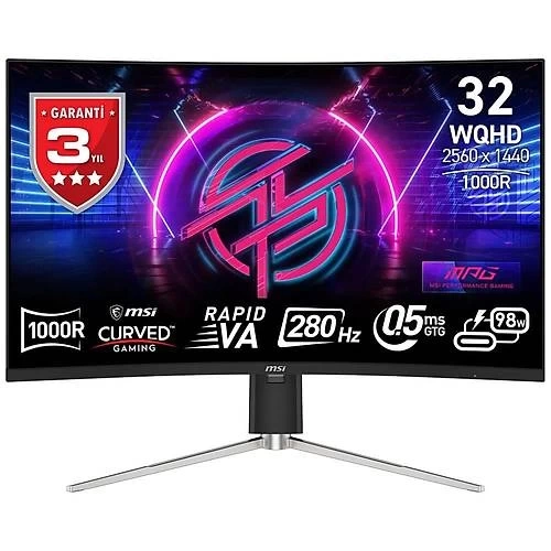 MSI 31.5 MPG 325CQRXF 2560x1440(WQHD) CURVE 1000R RAPID VA 280HZ 0.5MS ADAPTIVE-SYNC GAMING MONITOR
