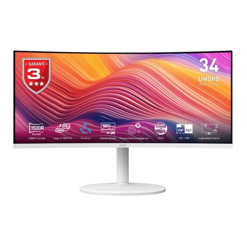 MSI 34 MODERN MD342CQPW 3440x1440 (UWQHD) CURVE 1500R VA 120HZ 1MS ADAPTIVE-SYNC TYPE-C MONITOR