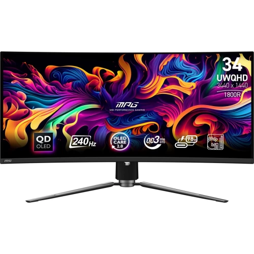 MSI 34 MPG 341CQPX QD-OLED 3440x1440 (UWQHD) 21:9 CURVE 1800R QD-OLED 240HZ 0.03MS ADAPTIVE-SYNC GAMING MONITOR