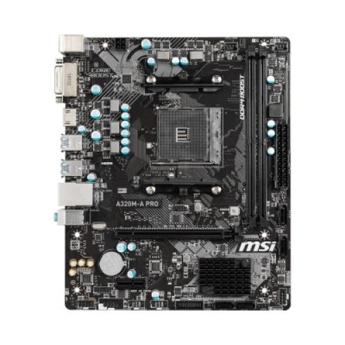 MSI A320M-A PRO AM4 DDR4 3200(OC) DVI HDMI USB3.2 MATX
