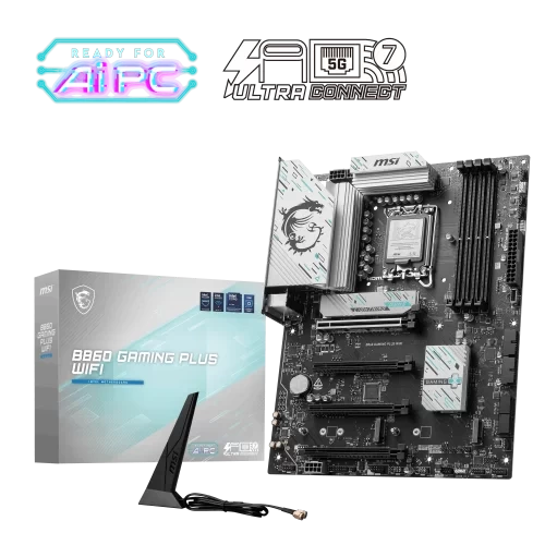 MSI B860M GAMING PLUS WIFI SOKET 1851 DDR5 8600MHZ(OC) 3xM.2 1x TB4 HDMI DISPLAY 5G LAN WIFI 7 mATX