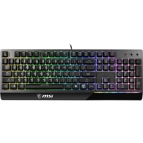MSI GG VIGOR GK30 TR GAMING KEYBOARD MEKANIK HISLI 6 BOLGE RGB LED AYDINLATMA SIVI DOKULMESINE DAYANIKLI OYUNCU KLAVYESI TURKCE Q