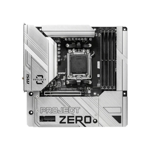 MSI MB B650M PROJECT ZERO AM5 DDR5 7600MHZ(OC) HDMI DP M.2 USB3.2 2.5G LAN WI-FI 6E mATX