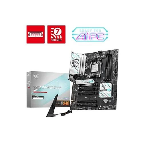 MSI MB B840 GAMING PLUS WIFI AM5 DDR5 8000MHZ(OC) HDMI 2x M.2 USB 10Gbs 2.5G LAN WI-FI 7 ATX
