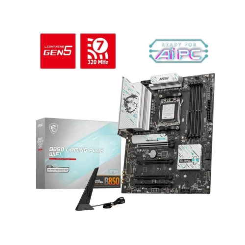 MSI MB B850 GAMING PLUS WIFI AM5 DDR5 8200MHZ(OC) DP 3x M.2 USB 10Gbs 5G LAN WI-FI 7 ATX