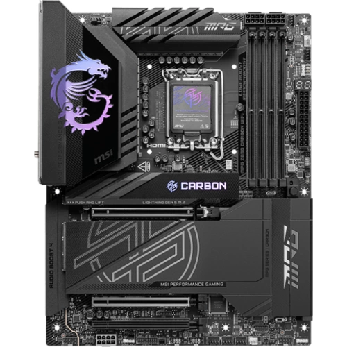 MSI MB MPG Z890 CARBON WIFI SOKET 1851 DDR5 9200MHZ(OC) USB 20Gbps 5xM.2 2xTB4 HDMI DISPLAY 1x5G 1x 2,5 LAN WIFI 7 ATX