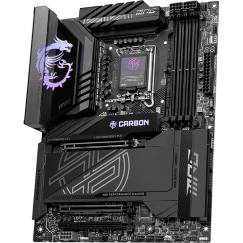 MSI MB MPG Z890 CARBON WIFI SOKET 1851 DDR5 9200MHZ(OC) USB 20Gbps 5xM.2 2xTB4 HDMI DISPLAY 1x5G 1x 2,5 LAN WIFI 7 ATX
