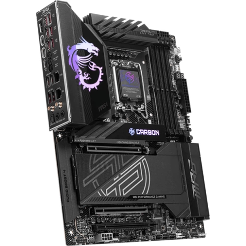 MSI MB MPG Z890 CARBON WIFI SOKET 1851 DDR5 9200MHZ(OC) USB 20Gbps 5xM.2 2xTB4 HDMI DISPLAY 1x5G 1x 2,5 LAN WIFI 7 ATX