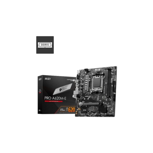 MSI MB PRO A620M-E AM5 DDR5 6000MHZ(OC) HDMI VGA 1X M.2 USB3.2 GIGABIT LAN MATX