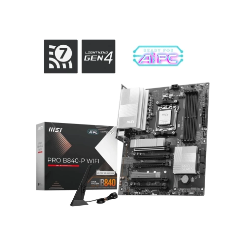 MSI MB PRO B840-P WIFI AM5 DDR5 8000MHZ(OC) HDMI 2x M.2 USB 10Gbs 2.5G LAN WI-FI 7 ATX