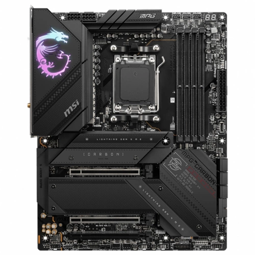 MSI MPG X670E CARBON WIFI AM5 DDR5 6600MHZ(OC) 4X M.2 USB 3.2 HDMI DP 2.5G LAN AMD WIFI 6E RGB ATX