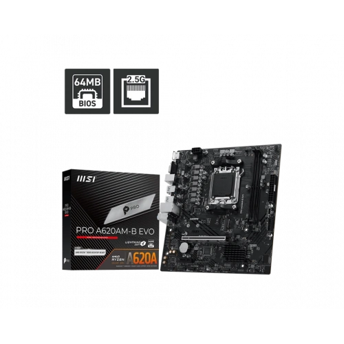 MSI PRO A620AM-B EVO AM5 DDR5 6800(OC) ANAKART