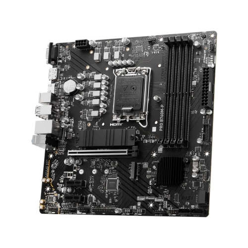 MSI PRO B760M-P SOKET 1700 DDR5 6800(OC) PCI-E ,M.2 USB3.2 HDMI,DP,VGA 1x 1G LAN mATX Anakart