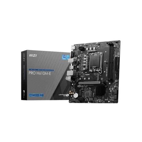 MSI PRO H610M-E SOKET 1700 DDR5 5600MHZ(OC) HDMI VGA M.2 USB3.2 1X 1G LAN MATX