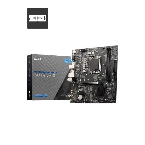MSI PRO H610M-G SOKET 1700 DDR5 5600MHZ(OC) HDMI VGA DP M.2 USB3.2 1X 1G LAN MATX