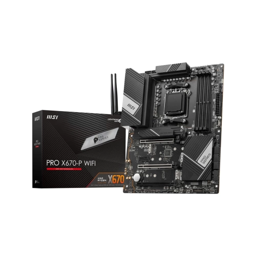 MSI PRO X670-P WIFI AM5 DDR5 6600MHZ(OC) 4X M.2 USB 3.2 HDMI DP 2.5G LAN AMD WIFI 6E RGB ATX