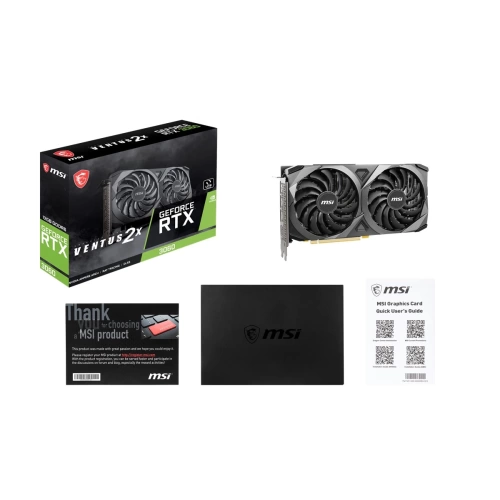 MSI VGA GEFORCE RTX 3060 VENTUS 2X 12G RTX3060 12GB GDDR6 192B DX12 PCIE 4.0 X16 (3XDP 1XHDMI)
