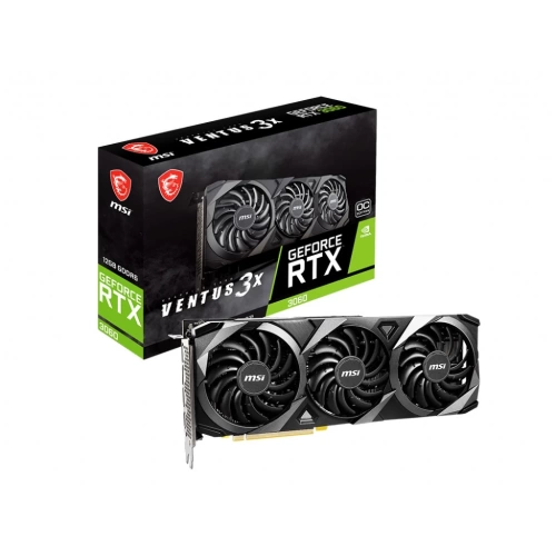 MSI VGA GEFORCE RTX 3060 VENTUS 3X 12G OC RTX3060 12GB GDDR6 192B DX12 PCIE 4.0 X16 (3XDP 1XHDMI)