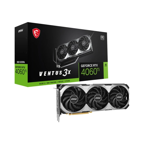 MSI VGA GEFORCE RTX 4060 TI VENTUS 3X 8G OC RTX4060TI 8GB GDDR6 128B DX12 PCIE 4.0 X16 (3XDP 1XHDMI)