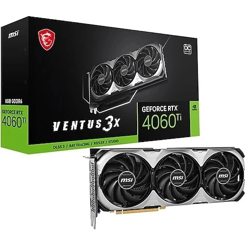 MSI VGA GEFORCE RTX 4060 VENTUS 3X 8G OC RTX4060 8GB GDDR6 128B DX12 PCIE 4.0 X8 (3XDP 1XHDMI)
