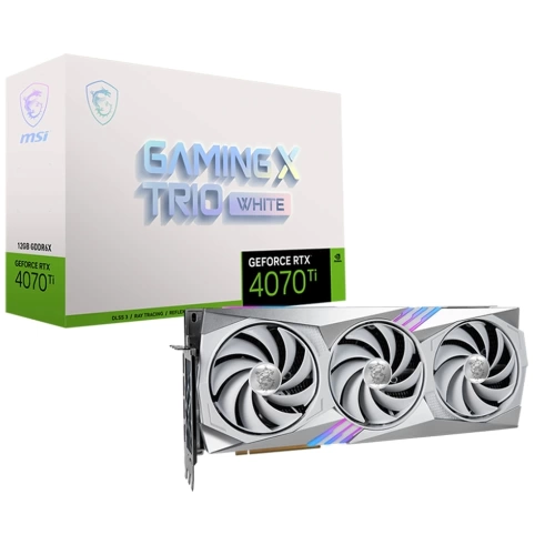 MSI VGA GEFORCE RTX 4070 TI GAMING TRIO WHITE RTX4070 TI 12GB GDDR6X 192B DX12 PCIE 4.0 X16 (3XDP 1XHDMI)