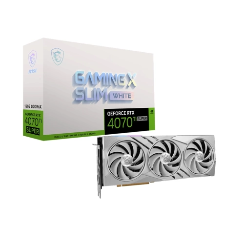 MSI VGA GEFORCE RTX 4070 TI SUPER 16G GAMING X SLIM WHITE RTX4070TIS 16GB GDDR6X 256B DX12 PCIE 4.0 X16 (3XDP 1XHDMI)
