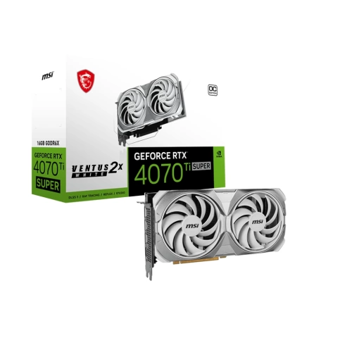 MSI VGA GEFORCE RTX 4070 TI SUPER 16G VENTUS 2X WHITE OC RTX4070TIS 16GB GDDR6X 256B DX12 PCIE 4.0 X16 (3XDP 1XHDMI)