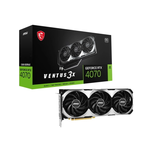 MSI VGA GEFORCE RTX 4070 VENTUS 3X 12G OC RTX4070 12GB GDDR6X 192B DX12 PCIE 4.0 X16 (3XDP 1XHDMI) Ekran Kartı