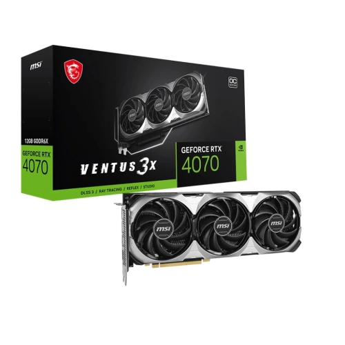 MSI VGA GEFORCE RTX 4070 VENTUS 3X E 12G OC RTX4070 12GB GDDR6X 192B DX12 PCIE 4.0 X16 (3XDP 1XHDMI)