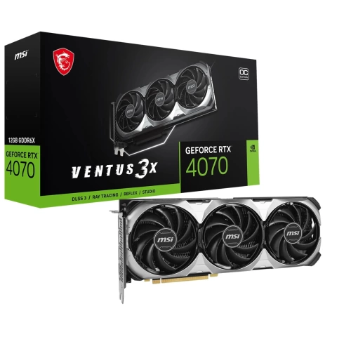 MSI VGA GEFORCE RTX 4070 VENTUS 3X E1 12G OC RTX4070 12GB GDDR6 192B DX12 PCIE 4.0 X16 (3XDP 1XHDMI)