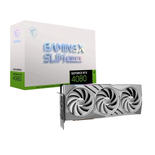 MSI VGA GEFORCE RTX 4080 16GB GAMING X SLIM WHITE RTX4080 16GB GDDR6X 256B DX12 PCIE 4.0 X16 (3XDP 1XHDMI)