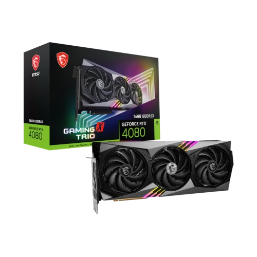 MSI VGA GEFORCE RTX 4080 16GB GAMING X TRIO RTX4080 16GB GDDR6X 256B DX12 PCIE 4.0 X16 (3XDP 1XHDMI)