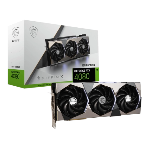 MSI VGA GEFORCE RTX 4080 16GB SUPRIM X RTX4080 16GB GDDR6X 256B DX12 PCIE 4.0 X16 (3XDP 1XHDMI)