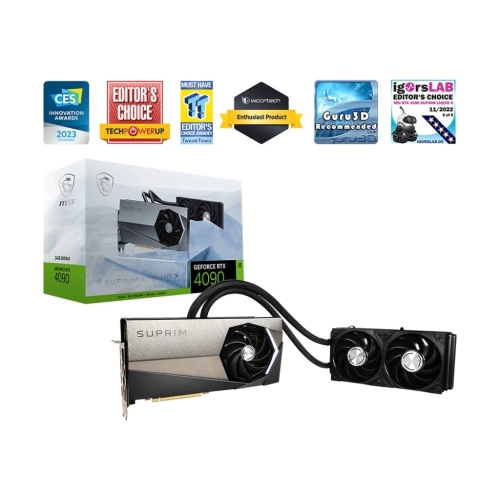 MSI VGA GEFORCE RTX 4090 SUPRIM LIQUID X 24G RTX4090 24GB GDDR6X 384B DX12 PCIE 4.0 X16 (3XDP 1XHDMI)