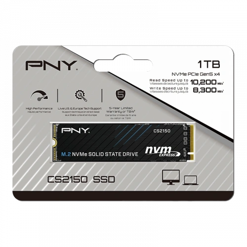 PNY CS2150 1TB 10200/8300 MB/s M.2 NVMe SSD (M280CS2150-1TB-TB)