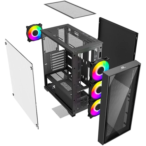 POWERBOOST PB-P711B USB 3.0 MESH ARGB FANLI GAMİNG KASA