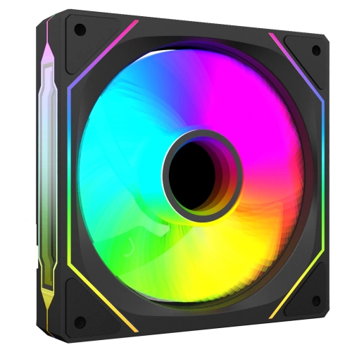 RAMPAGE 7C-120S 120*120*25MM DOUBLE RİNG AYNALI ARGB SİYAH KASA FANI