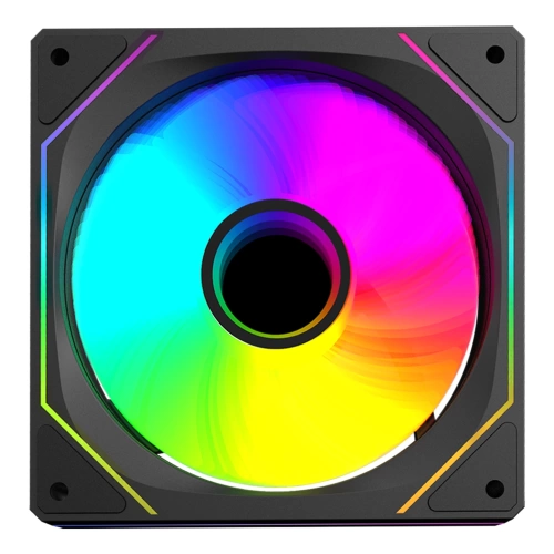 RAMPAGE 7C-120S 120*120*25MM DOUBLE RİNG AYNALI ARGB SİYAH KASA FANI