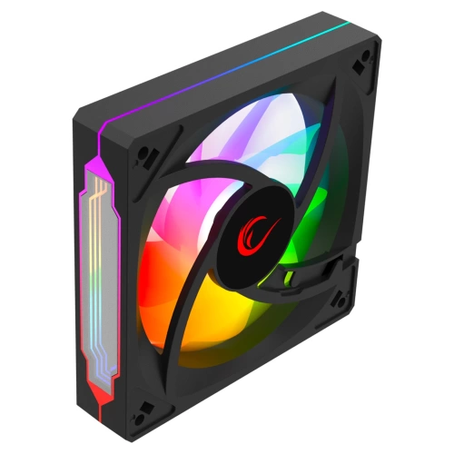 RAMPAGE 7C-120S 120*120*25MM DOUBLE RİNG AYNALI ARGB SİYAH KASA FANI