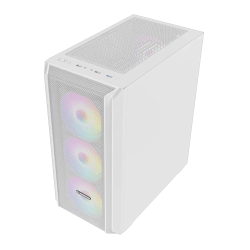 RAMPAGE BETA MESH 650W 80 PLUS STANDART 4*12CM ARGB FAN TEMPERLİ CAMLI MİD-T BEYAZ OYUNCU KASASI