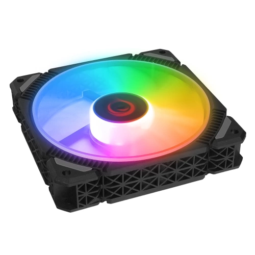 RAMPAGE CROSS F20 38CFM 1200RPM 12CM RAİNBOW 3P+4P MOLEX SOKETLİ SİYAH KASA FANI