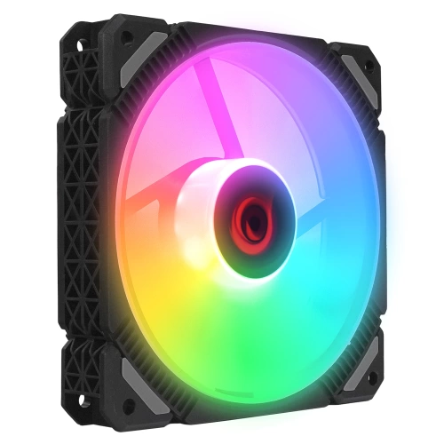 RAMPAGE CROSS F20 38CFM 1200RPM 12CM RAİNBOW 3P+4P MOLEX SOKETLİ SİYAH KASA FANI