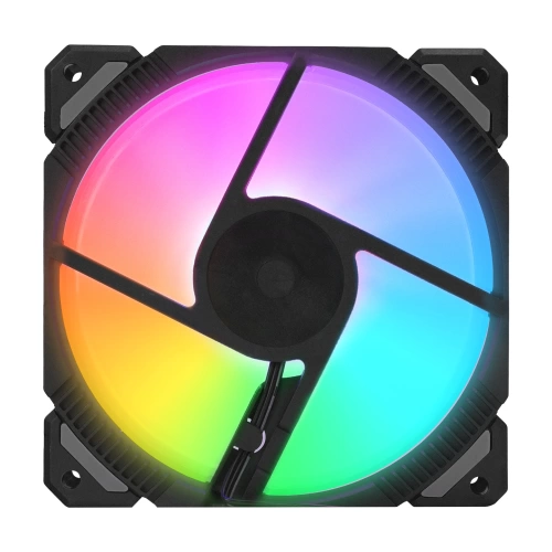 RAMPAGE CROSS F20 38CFM 1200RPM 12CM RAİNBOW 3P+4P MOLEX SOKETLİ SİYAH KASA FANI