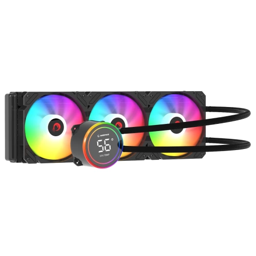 RAMPAGE HELIOS C17 SİYAH 12CM FAN SICAKLIK GÖSTERGELİ INTEL LGA1700/AMD AM5 ARGB 360MM SIVI SOĞUTMALI CPU FAN