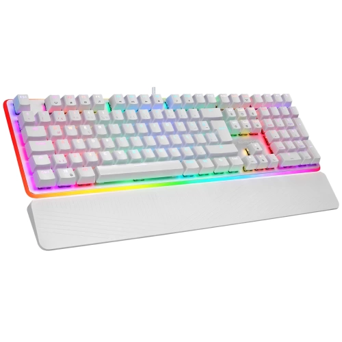RAMPAGE KB-R96 ULTIMATE BEYAZ OPTİCAL SWİTCH FULL RGB VE METAL GÖVDELİ SU GEÇİRMEZ GAMİNG OYUNCU MEKANİK KLAVYE
