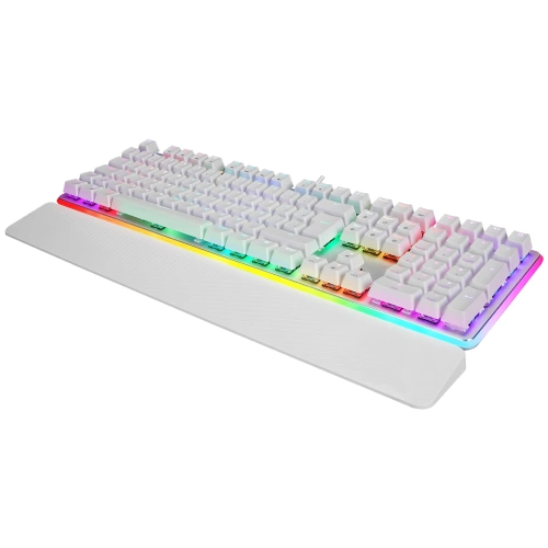 RAMPAGE KB-R96 ULTIMATE BEYAZ OPTİCAL SWİTCH FULL RGB VE METAL GÖVDELİ SU GEÇİRMEZ GAMİNG OYUNCU MEKANİK KLAVYE