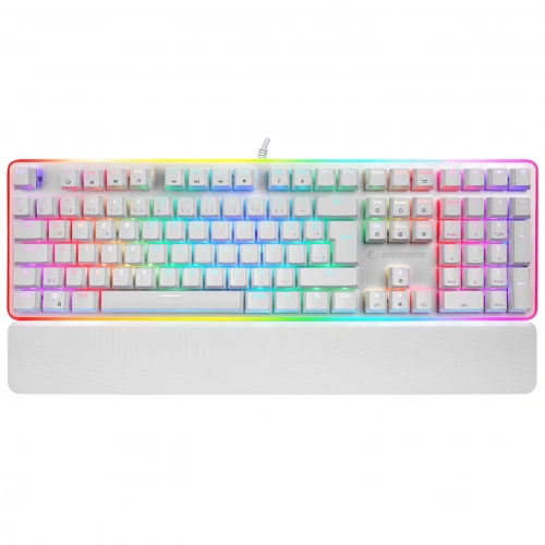 RAMPAGE KB-R96 ULTIMATE BEYAZ OPTİCAL SWİTCH FULL RGB VE METAL GÖVDELİ SU GEÇİRMEZ GAMİNG OYUNCU MEKANİK KLAVYE